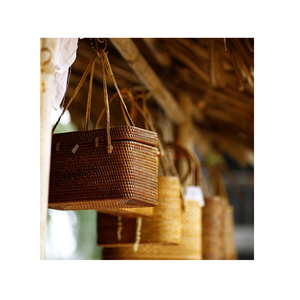 Sac en rotin élégant pour femmes sac à main en paille tissé à la main pour plage été voyage naturel Boho Look - Product Image 3