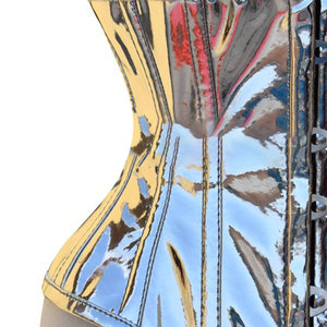 Corset Ci-201 en PVC métallisé brillant sous le buste - Product Image 6
