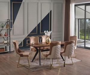 Ensemble de meubles de salle à manger élégant et moderne, 1 table et 6 chaises, ajoute une touche de style différente à votre maison - Product Image 2