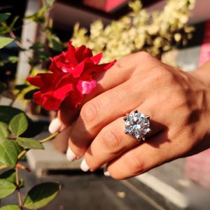 Diamante Redondo de Corte Brillante Cultivado en Laboratorio para Mujer, para Boda y Compromiso, en Plata de Ley 925 - Product Image 1