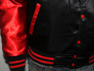 Chaqueta Varsity Personalizada con Logotipo Frontal, de Poliéster, para Hombre, Talla Grande, con Capucha, Impermeable, Resistente al Viento, con Diseño de Letras de Béisbol - Product Image 4