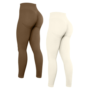 Nuevas mallas sin costuras de moda de alta calidad para mujer, mallas de Yoga con Control de barriga para entrenamiento de gimnasio, transpirables y cómodas - Product Image 6
