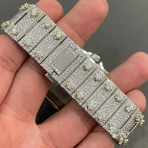 Reloj de lujo con diamantes ostentosos de alta gama VVS Moissanite Hip Hop Iced Out Relojes de acero inoxidable de proveedor indio - Product Image 2