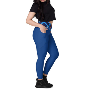 Women's High Waisted Yoga <b>Leggings</b> with Pockets Spandex/<b>Nylon</b> Material Quick Dry & Breathable Custom Fitness Clothing - Product Image 3