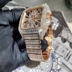 Luxury Fashion Hip Hop Diver Quartz Moissanite <b>Watch</b> Men Sapphire Glass Stainless Steel Band Custom Logo Waterproof - Product Image 6