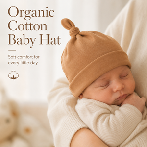 Berretto per Neonati in Cotone Organico Lavorato a Maglia, Cappellino per Neonati - Product Image 1