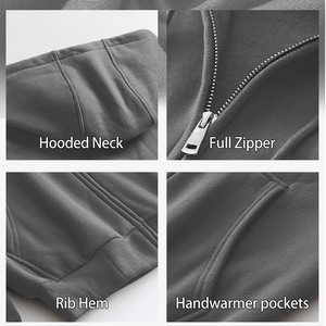 Sudaderas con capucha en blanco personalizadas Impresión de logotipo personalizado Sudaderas lisas de alta calidad 1 Básico Algodón mezclado Fleece Zip up Hombres Sudaderas con capucha - Product Image 3