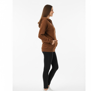 Top qualité femmes sweats à capuche décontractés 100% pur coton matériel respirant douane Logo OEM Service facilement laver femmes sweats à capuche - Product Image 3
