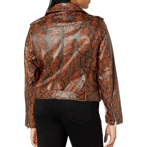 Chaqueta de Motociclista al por Mayor para Mujer, Chaqueta de Cuero de Oveja Genuino, Estilo Bomber Corto, Chaqueta de Cuero Real de Moda para Primavera - Product Image 2
