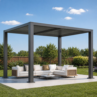 Système bioclimatique, pavillon de jardin extérieur, pergola en aluminium, pergola motorisée imperméable, gazebo en aluminium à lames orientables
