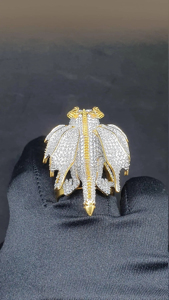 Anillo de Moda Hip Hop de Lujo para Hombre, Oro de 10K y 18K, Diamante Moissanite VVS, Redondeado, Clásico, Elegante, para Boda, Disfraz - Product Image 4