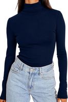 Hauts thermiques pour femmes à col roulé, manches longues, unis, décontractés, tricotés à l'ordinateur, 18GG, polyester/coton, séchage rapide, doublure en coton