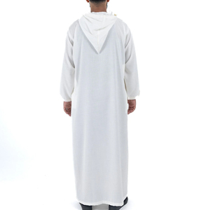 Hombres Thobe musulmán masculino vestido islámico con capucha oración hombres tela árabe saudí islámico vestido para hombres musulmán desgaste Guy Jubbah - Product Image 2