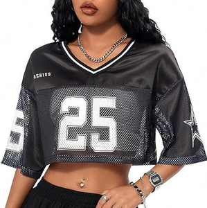 Maillot court pour femmes avec logo personnalisé sublimé au meilleur prix, sur mesure avec maille, maillot de football américain, uniforme de football américain - Product Image 6