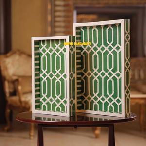 EID 2025 MADRE DE PERLA ARTESANÍA BANDEJA DE SERVICIO DE ARTESANÍA DE MADERA para EID DECORACIÓN DEL HOGAR REGALO DE DECORACIÓN BANDEJA ARABE RAMADAN BANDEJAS - Product Image 6