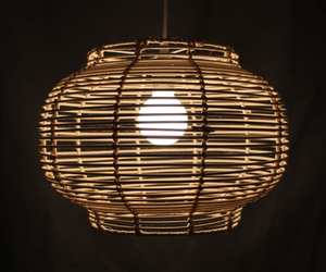 Handwoven Rattan Pendant <b>Light</b> Natural Wicker Ceiling Hanging <b>Lamp</b> Rustic Lighting Fixture - Product Image 1