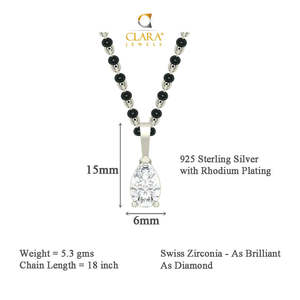 Ensemble de bijoux classiques et tendance en argent pur, Mangalsutra avec zircon taillé en poire, idéal pour les mariages, les fêtes et les fiançailles, cadeau parfait pour les épouses - Product Image 4