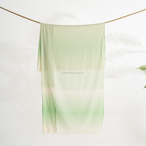 Été turc Hamam Pestemal Serviettes de plage légères 100% coton 35x70in Echarpe Pareo Sarong Naturel - Product Image 1