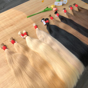 Extensiones de Cabello Remy de Alta Calidad Hechas en Vietnam, 100% de un Solo Donante, Doble Trama, Virgen, Sedoso, Liso, Ondulado, Rubio Teñido, a Granel - Product Image 1