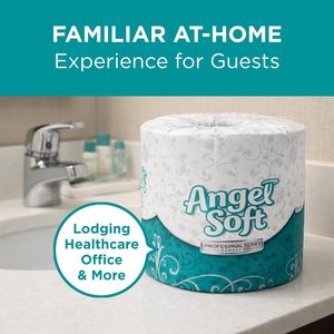 Papier toilette gaufré Angel Soft Professional Series Premium 2 plis, 4" x 4.05", 450 feuilles/rouleau, 40 rouleaux/caisse (16840) - Product Image 5