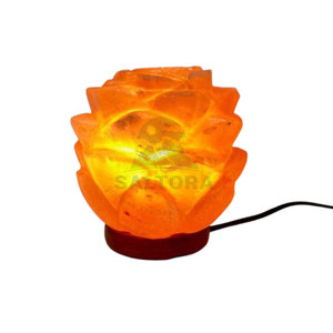 Meilleure qualité en forme de fleur de Lotus décoration de la maison prix raisonnable lampe à sel en forme de fleur de Lotus de l'Himalaya - Product Image 1