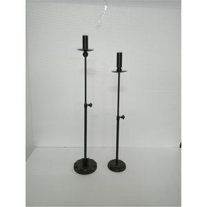 Ensemble de bougeoirs coniques en fer forgé noir mat - Bougeoir en métal vintage moderne pour la décoration d'événements et les centres de table de mariage - Product Image 2