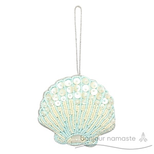 Ornamento di conchiglia di ostriche di lusso fatto a mano madreperla eco-friendly Mini Baubles di vetro per albero di natale ornamento della palla di natale - Product Image 3