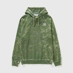 Sudadera con capucha de estilo relajado para hombres con diseño de lavado ácido y Sudadera con capucha de lavado ácido mezclado de algodón apto para capas - Product Image 1