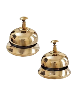 Campana de Escritorio Moderna con Acabado Dorado Brillante Hecha a Mano para Hoteles y Oficinas, Proveedor de Campanas de Escritorio de Metal Duradero - Product Image 2