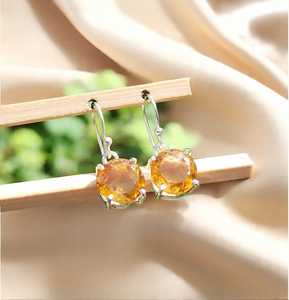 Pendientes de Citrino en Plata de Ley 925, Diseño Artesanal, Joyería con Piedra de Nacimiento de Noviembre, Regalo para Mujer, Aniversario - Product Image 5