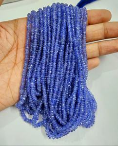 Perles rondes facettées en Tanzanite 100% naturelle Great Gems, 3,5-4,5 mm, pierres précieuses bleues, certifiées par un tiers, bijoux TZ - Product Image 3