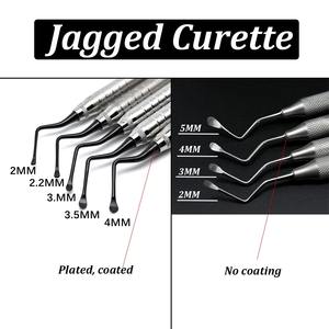 Curette dentaire Gracey dentaire dentaire à dents dentelées, curettes osseuses parodontales, détartreur dentaire manuel, poignée ergonomique, certifié CE - Product Image 2