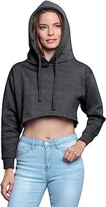 Breathable Polyester Cotton Fleece Long Sleeve Hooded Women Sweatshirt Custom Solid Pullover <b>Crop</b> <b>Top</b> Hoodie - Product Image 5