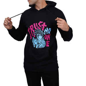 Sudadera con capucha de bolsillo de algodón 100% de peso pesado para hombre, cuello con capucha de patrón sólido con logotipo frontal personalizado bien diseñado para invierno - Product Image 1