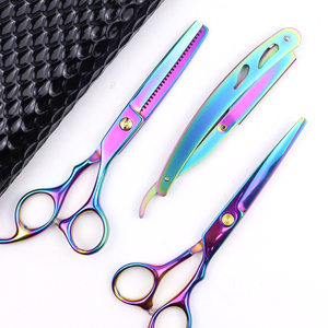 Ensemble de ciseaux à ongles professionnels en acier inoxydable, ciseaux droits, rasoir de barbier, vis réglable, repose-doigts, utilisation en salon, durable - Product Image 5