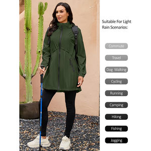 Deporte al aire libre montaña correr cortavientos lluvia impermeable con capucha mujeres impermeable chaqueta con capucha de carcasa dura para - Product Image 5