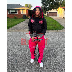 ชุดวอร์มปลายบานมีซิปสำหรับผู้ชายชุดวอร์มกางเกงสเวตเตอร์และมีฮู้ดสำหรับคาร์โก้ปักลายมีกระเป๋า - Product Image 4