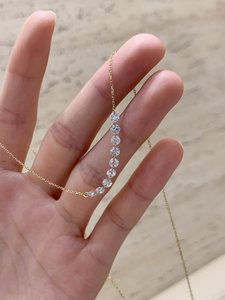 14K White Gold Floating <b>Diamond</b> Station <b>Necklace</b> Lab Grown <b>Diamonds</b> Floating Lab Grown <b>Diamond</b> <b>Necklace</b> Station <b>Necklace</b> - Product Image 4