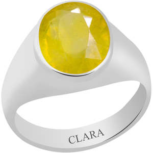 Compre Anillos de Zafiro Amarillo Natural Certificado Pukhraj para Uso Diario - Product Image 1