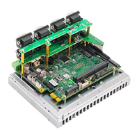 Mini PC CWWK sin ventilador J6412, 2 puertos Gigabit LAN, 8 puertos RS232/RS485/RS422 COM, 4 puertos USB, riel DIN, GPIO, computadora industrial integrada