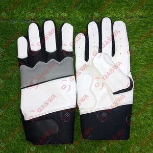 Última colección de puños cortos, guantes de bateo de cuero blanco y negro, precio barato, guantes de bateo de béisbol hechos a medida - Product Image 4
