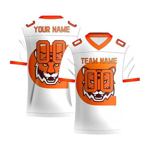 Camiseta de fútbol personalizada para hombre, camiseta de malla estampada con diseño de Tigre a la moda de manga corta, nombre personalizado, número disponible, servicio OEM - Product Image 2