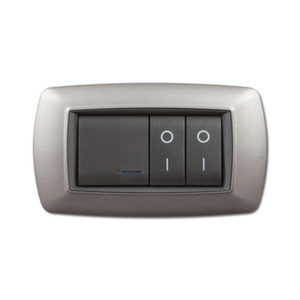 Placca Life Mod. Living Plast. Acciaio Satinato 4 Posti - Product Image 1