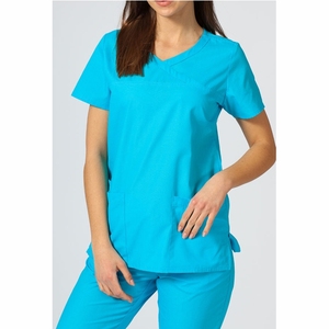 Ensembles d'uniformes de gommage col montant manches courtes femmes infirmière uniforme ensemble élastique séchage rapide vêtements chirurgicaux - Product Image 1