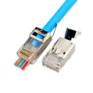 Cat6 Cat5e Connector STP Easy Plug 1.0mm RJ45 Termination for Seamless Networking