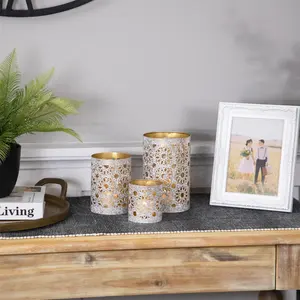 Portavelas de hierro único de hormigón elegante negro recubierto portátil Metal vela tarro decoración del hogar para Navidad - Product Image 2