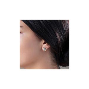 Orecchino in argento Sterling 925 Color oro con zircone solitario - Product Image 3