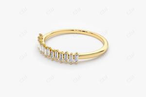 แหวนแต่งงานประดับเพชร14K สีทองแบบซ้อนกันได้ผู้ผลิตในห้องปฏิบัติการของอินเดีย - Product Image 4