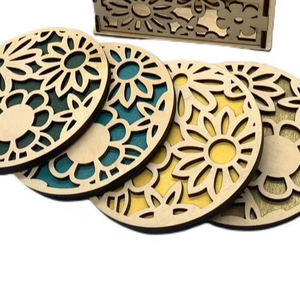 Sous-verre personnalisé en pierre carrée Mdf avec panneau dur de sublimation 3.75 écologique moderne avec sous-verre arrière en liège - Product Image 1