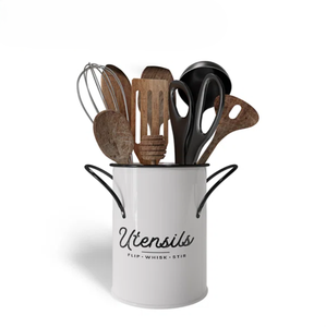 Top Sale Metal Caddy Organizer with Sturdy 4 Dividers Spoon Shape Metal Handle for Kitchen Restaurant Party Tabletop Organizer - Product Image 1